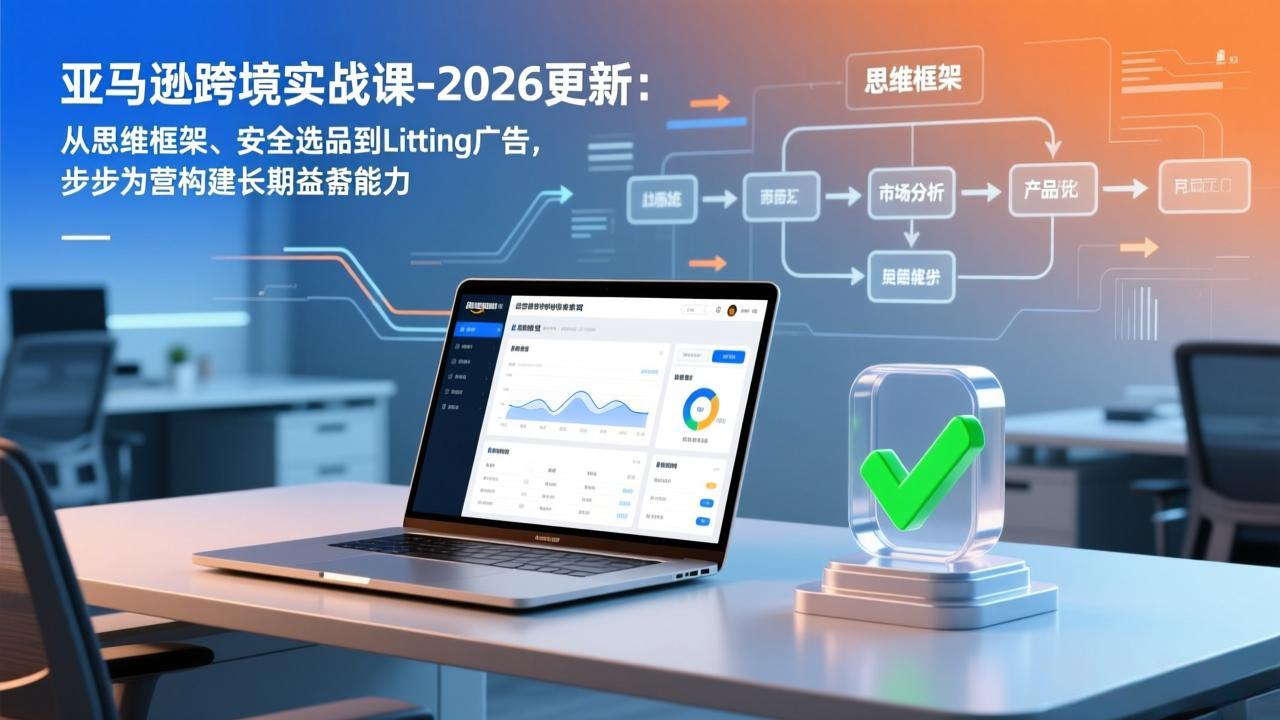亚马逊跨境实战课-2026更新:从思维框架、安全选品到Listing广告,步步为营构建长期盈利能力-小艾网创