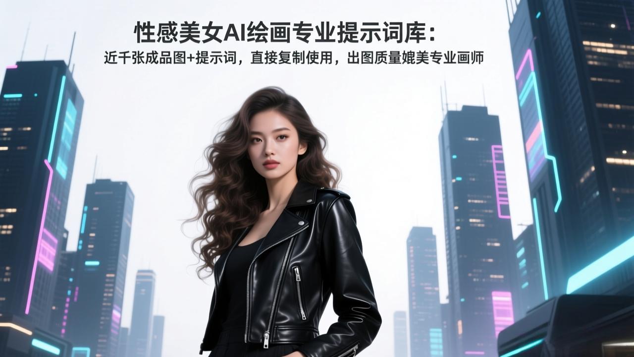 性感美女AI绘画专业提示词库：近千张成品图+提示词，直接复制使用，出图质量媲美专业画师-小艾网创