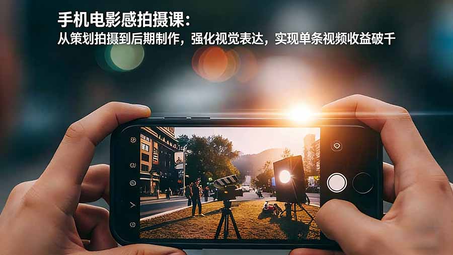 手机电影感拍摄课:从策划拍摄到后期制作,强化视觉表达,实现单条视频收益破千-小艾网创