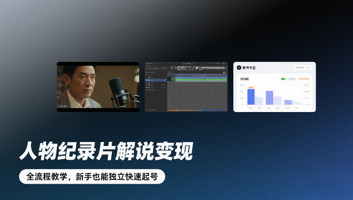 人物纪录片解说变现，全流程教学，新手也能独立快速起号-小艾网创