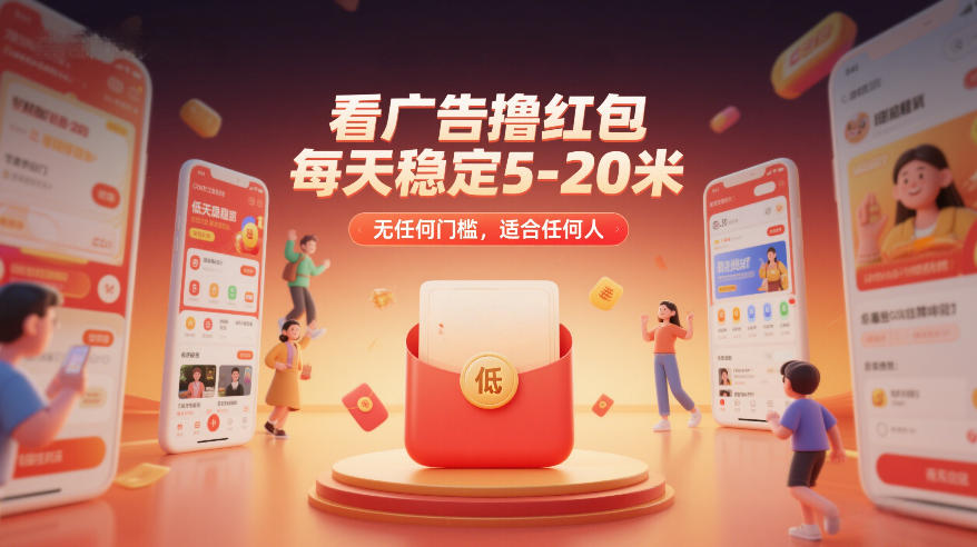 看广告撸红包，每天稳定5-20米，无任何门槛，适合任何人-小艾网创