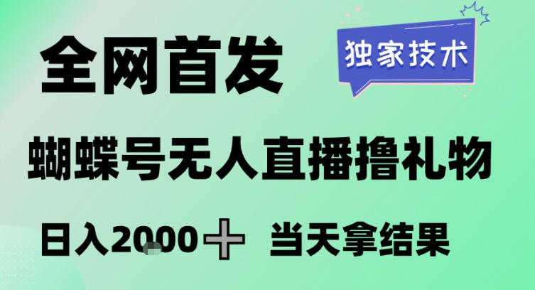 2026最新蝴蝶号无人直播掘金，独家技术，全网首发小白做了一个月收益3W，长期稳定可做【揭秘】-小艾网创