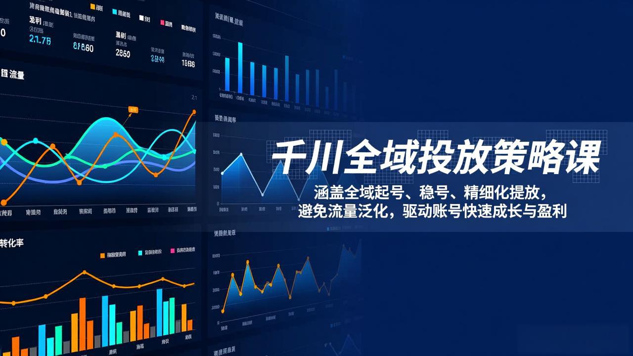 千川全域投放策略课：涵盖全域起号、稳号、精细化投放，避免流量泛化，驱动账号快速成长与盈利-小艾网创