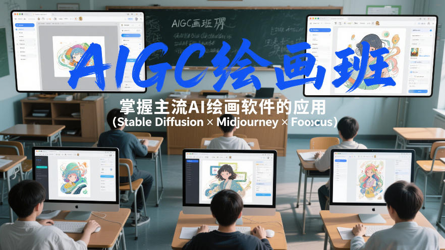AIGC绘画班，掌握主流Ai绘画软件的应用(Stable Diffusion x Midjourney x Fooocus)-小艾网创