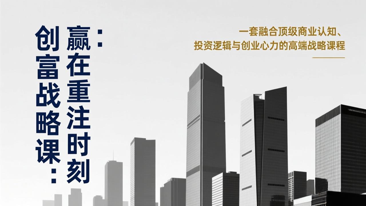 《创富战略课：赢在重注时刻》一套融合顶级商业认知、投资逻辑与创业心力的高端战略课程-小艾网创