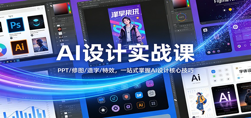 AI设计实战课：PPT/修图/造字/特效，一站式掌握AI设计核心技巧-小艾网创