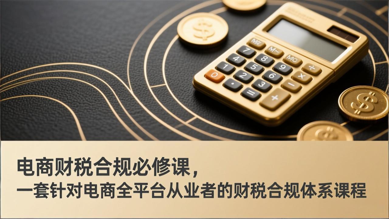 电商财税合规必修课，是一套针对电商全平台从业者的财税合规体系课程-小艾网创
