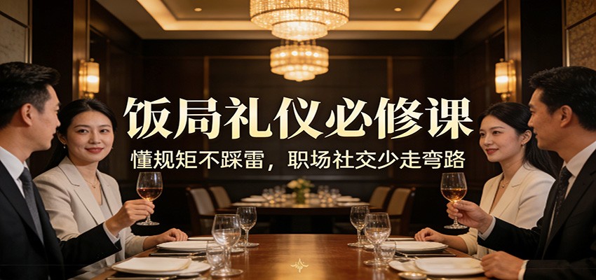 公众号收费文章：《饭局礼仪必修课：懂规矩不踩雷，职场社交少走弯路》-小艾网创
