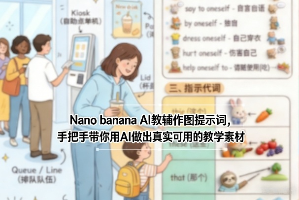 Nano banana AI教辅作图提示词，手把手带你用AI做出真实可用的教学素材-小艾网创