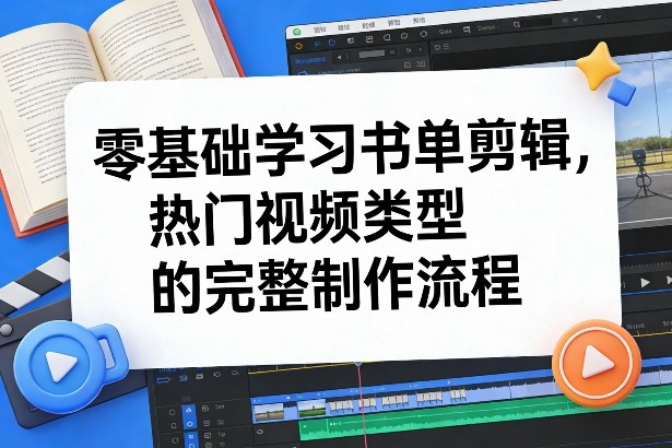 零基础学习书单剪辑，热门视频类型的完整制作流程(更新2026)-小艾网创