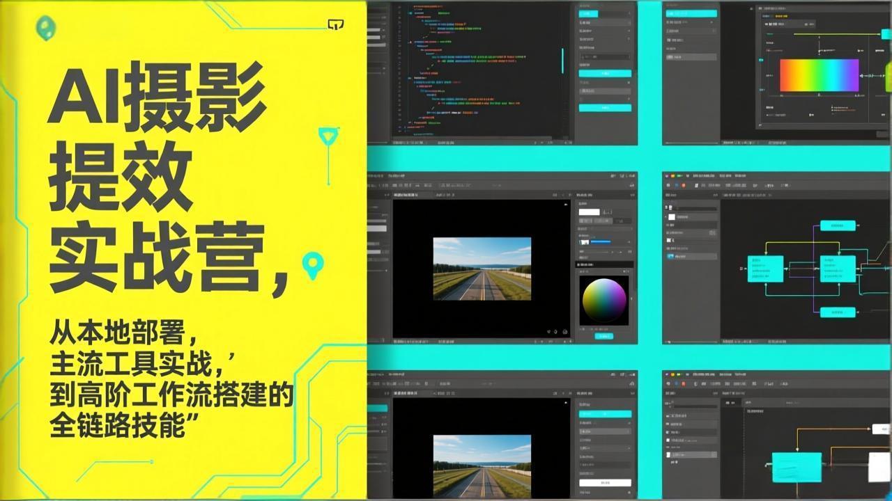 AI+摄影提效实战营,从本地部署,主流工具实战,到高阶工作流搭建的全链路技能-小艾网创