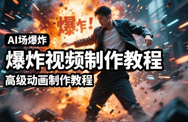 AI场景爆炸视频制作教程,利用人物实拍视频制作出高级的动画特效-小艾网创