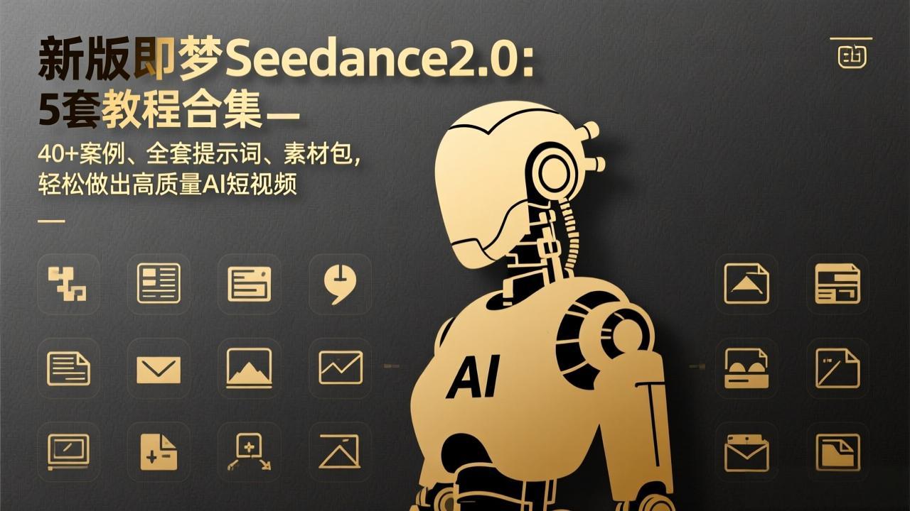 新版即梦Seedance2.0：5套教程合集，40+案例、全套提示词、素材包，轻松做出高质量AI短视频-小艾网创