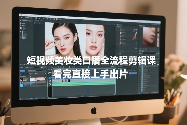 短视频美妆类口播全流程剪辑课，看完直接上手出片-小艾网创