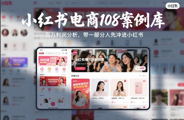 小红书电商108案例库,百W利润分析,带一部分人先冲进小红书【文档】-小艾网创