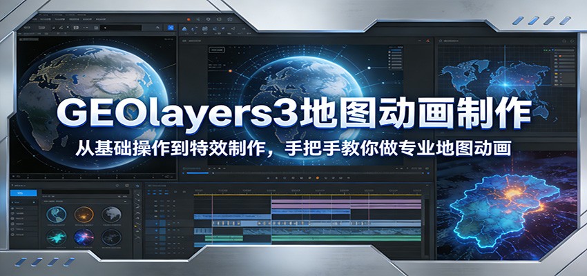 GEOlayers3地图动画制作：从基础操作到特效制作，手把手教你做专业地图动画-小艾网创