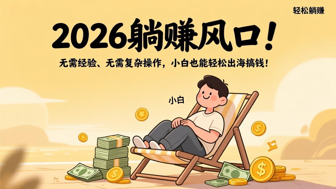 2026躺赚风口！无需经验、无需复杂操作，小白也能轻松出海搞钱！-小艾网创