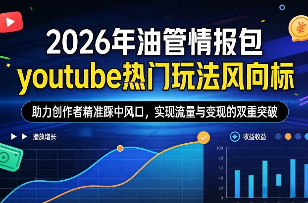 2026年油管情报包，youtube热门玩法风向标，助力创作者精准踩中风口，实现流量与变现的双重突破(更新)-小艾网创