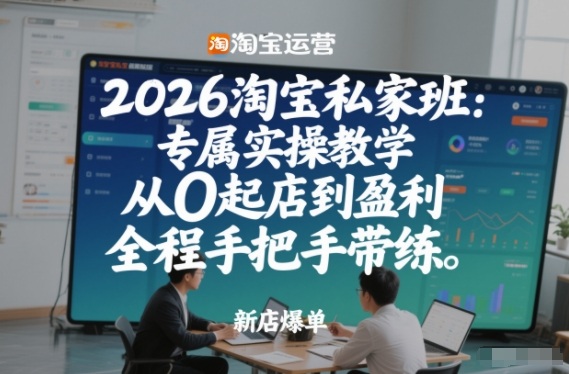 2026淘宝私家班：专属实操教学，从0起店到盈利，全程手把手带练(更新26年2月)-数智网创