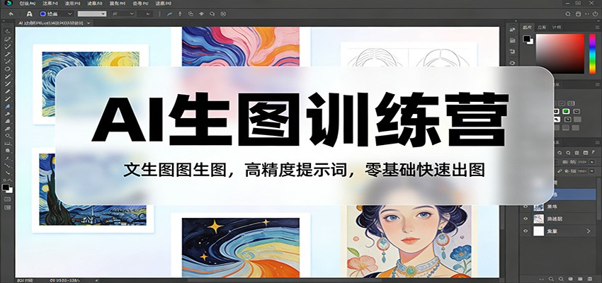 AI生图训练营:文生图图生图,高精度提示词,零基础快速出图-小艾网创