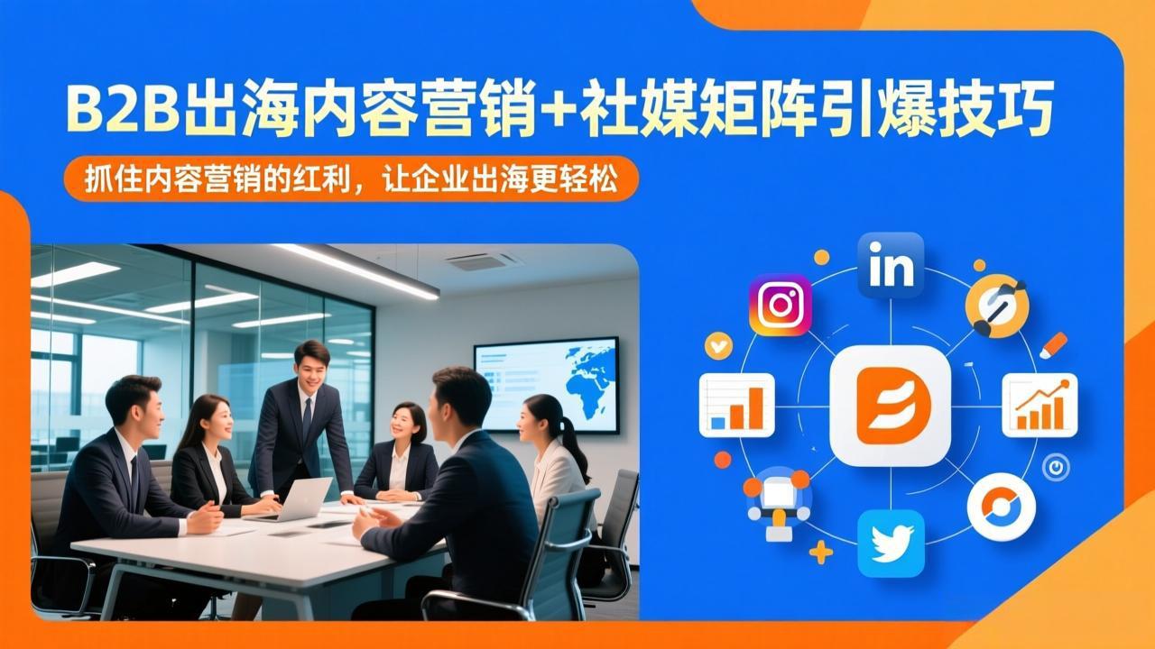 B2B出海内容营销+社媒矩阵引爆技巧:抓住内容营销的红利,让企业出海更轻松-小艾网创