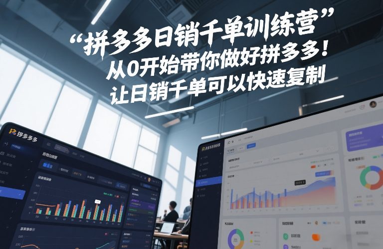 拼多多日销千单训练营，从0开始带你做好拼多多，让日销千单可以快速复制(更新26年2月)-小艾网创