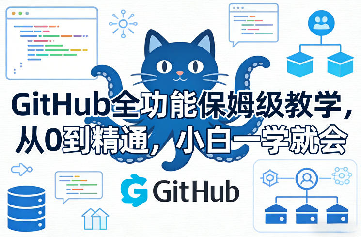GitHub全功能保姆级教学，从0到精通，小白一学就会-小艾网创