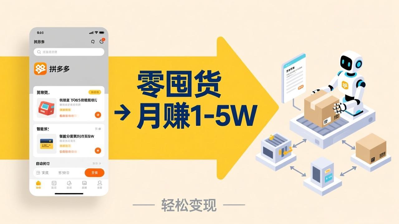 不用囤货不用跑单!拼多多虚拟玩法,机器人管理发货和客服,帮你月赚 1-5W-小艾网创