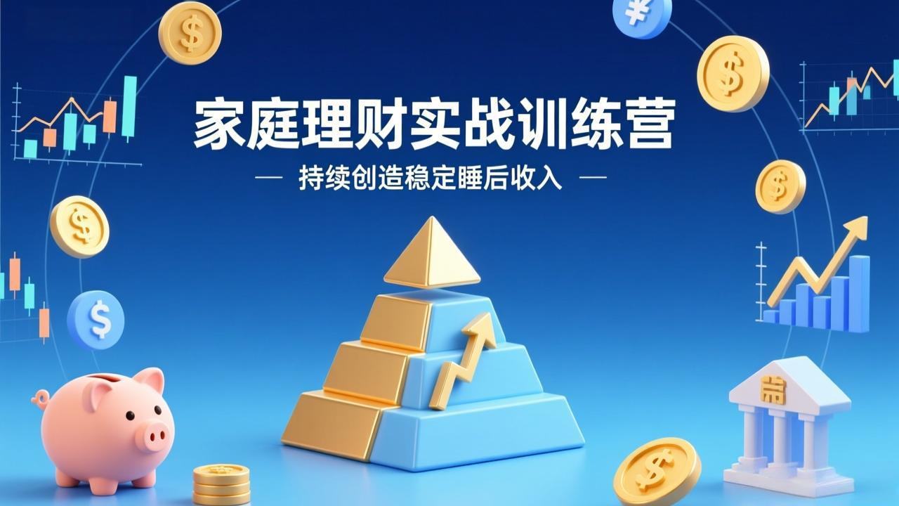 家庭理财实战训练营：从0到1建体系，三阶进阶层层递进，助你持续创造稳定睡后收入-小艾网创
