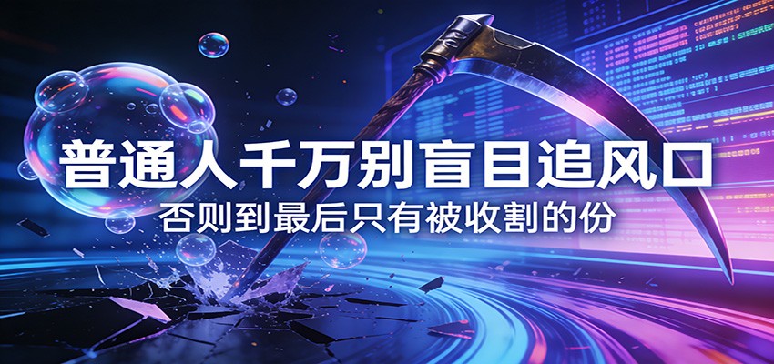 付费文章《通人千万别盲目追风口》否则到最后只有被收割的份-小艾网创