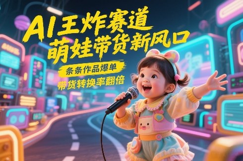 AI王炸赛道，萌娃带货新风口，条条作品爆单，带货转换率翻倍，核心逻辑拆解-小艾网创