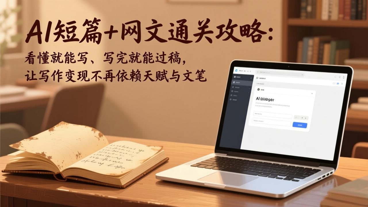 AI短篇+网文通关攻略:看懂就能写、写完就能过稿,让写作变现不再依赖天赋与文笔-小艾网创