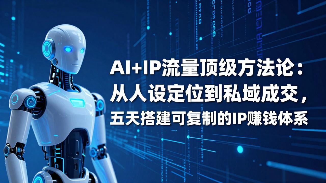 AI+IP顶级方法论：从人设定位到私域成交，五天搭建可复制的IP赚钱体系-小艾网创