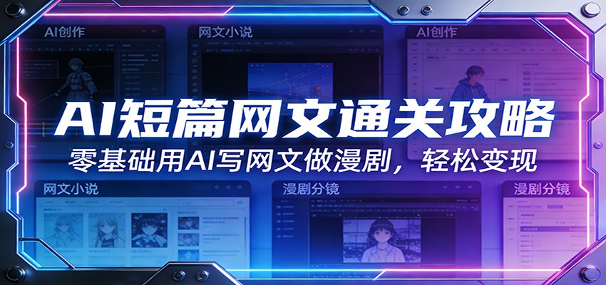 AI短篇网文通关攻略：零基础用AI写网文做漫剧，轻松变现-小艾网创