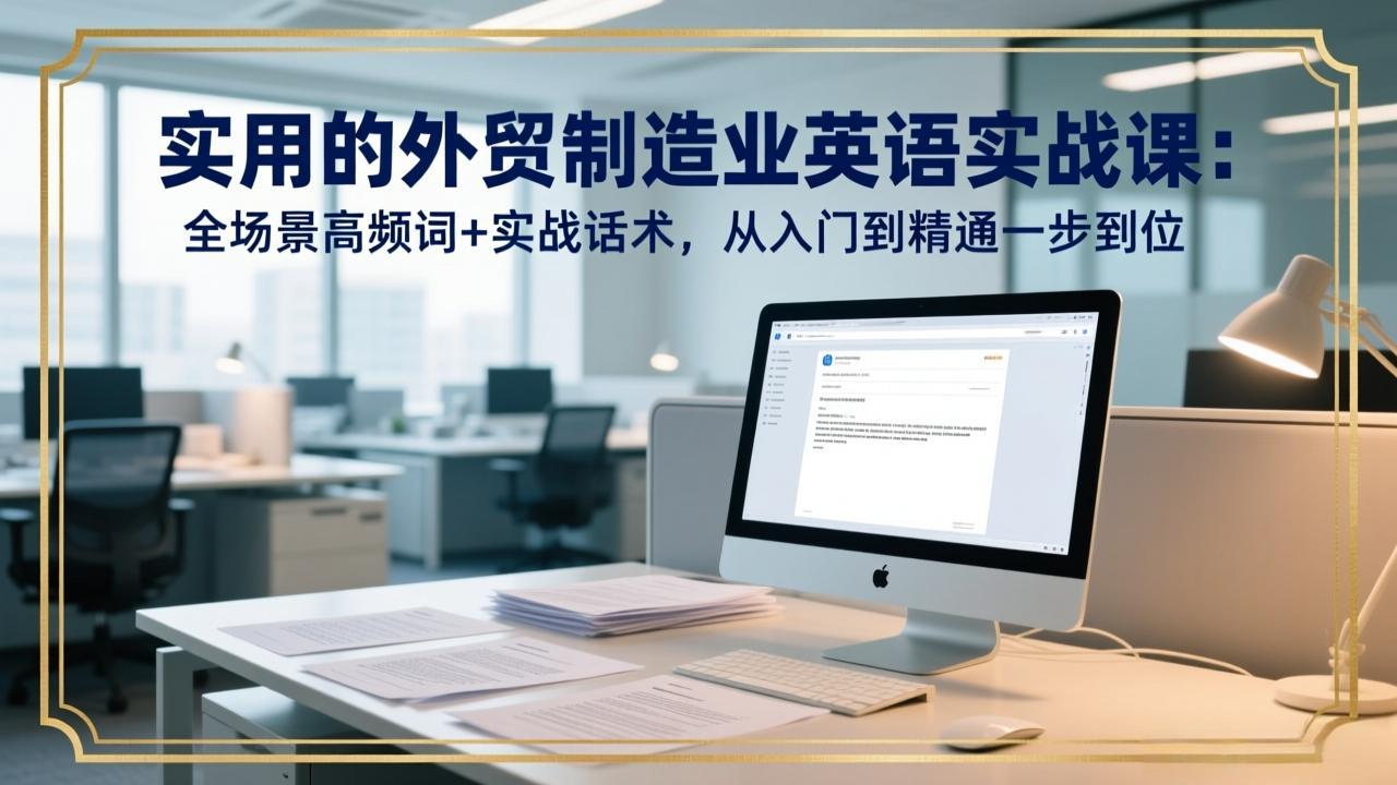 实用的外贸制造业英语实战课：全场景高频词+实战话术，从入门到精通一步到位-小艾网创