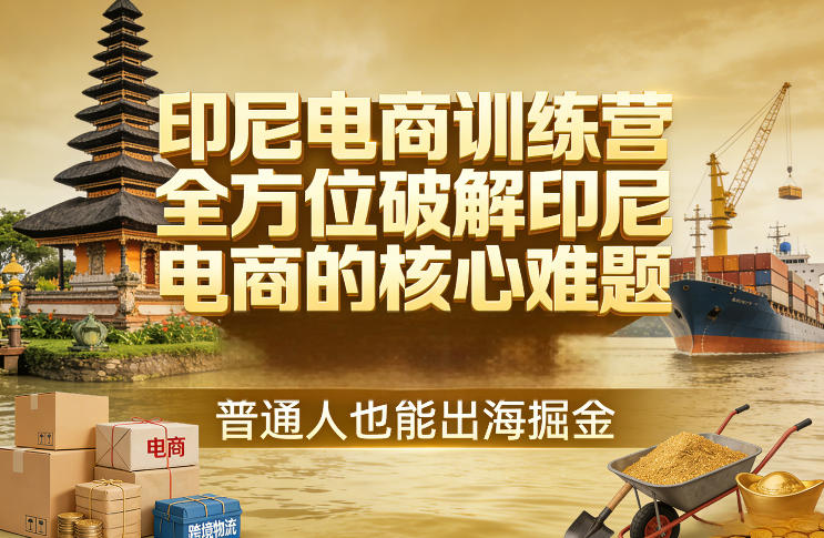 印尼电商训练营，全方位破解印尼电商的核心难题，普通人也能出海掘金-小艾网创