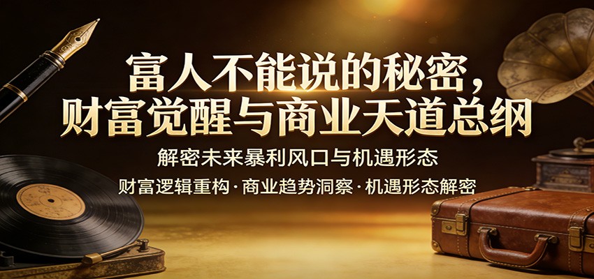 富人不能说的秘密，财富觉醒与商业天道总纲，解密未来暴利风口与机遇形态-小艾网创