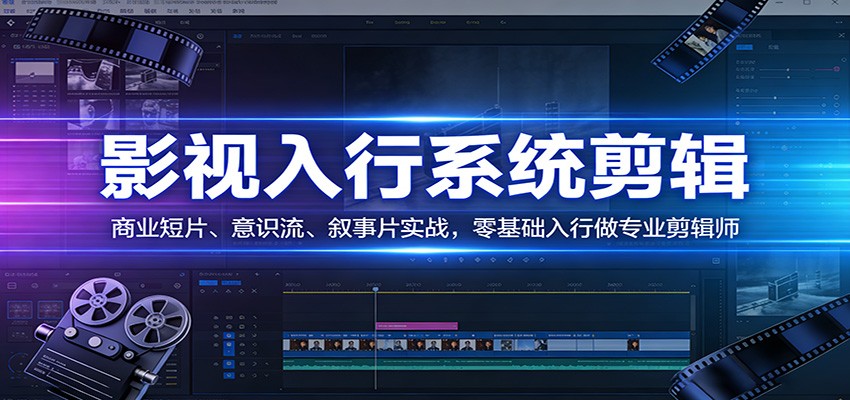 影视系统剪辑，商业短片、意识流、叙事片实战，零基础入行做专业剪辑师-小艾网创