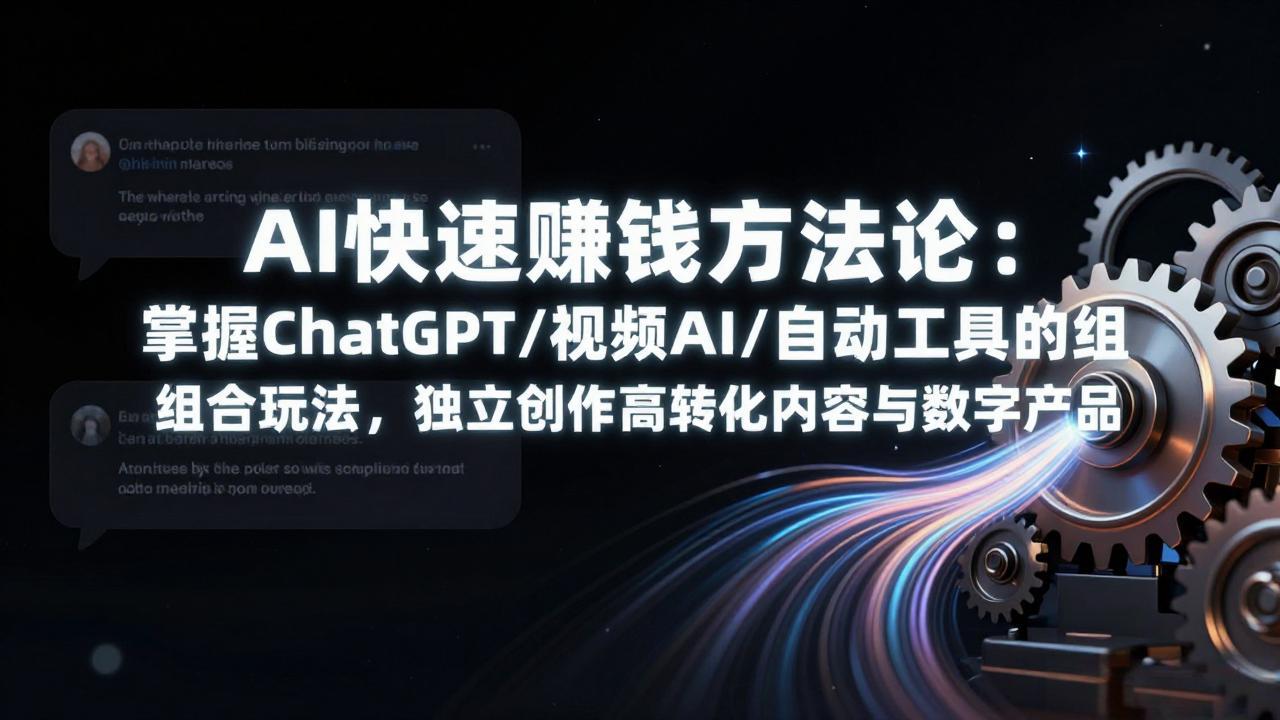AI快速赚钱方法论：掌握ChatGPT/视频AI/自动化工具的组合玩法，独立创作高转化内容与数字产品-小艾网创