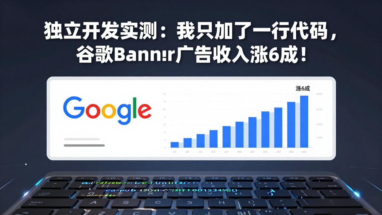 付费文章：独立开发实测：我只加了一行代码，谷歌Banner广告收入涨6成！-小艾网创