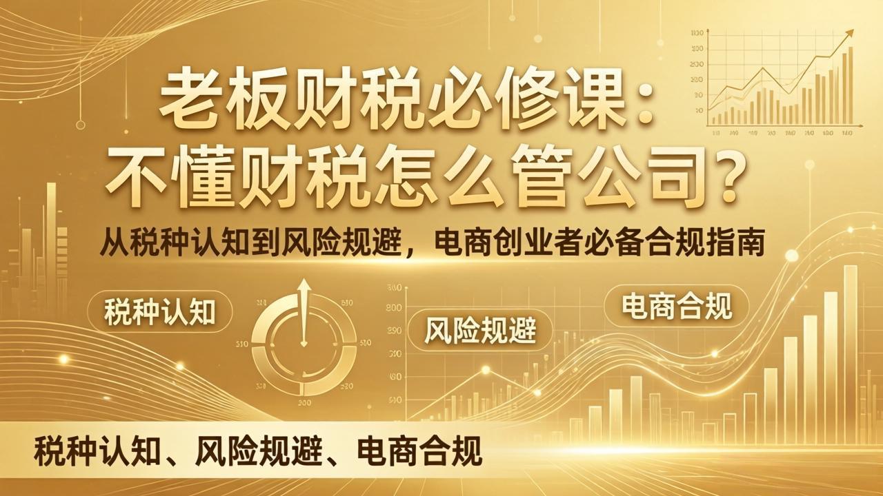 老板财税必修课：不懂财税怎么管公司？从税种认知到风险规避，电商创业者必备合规指南-小艾网创