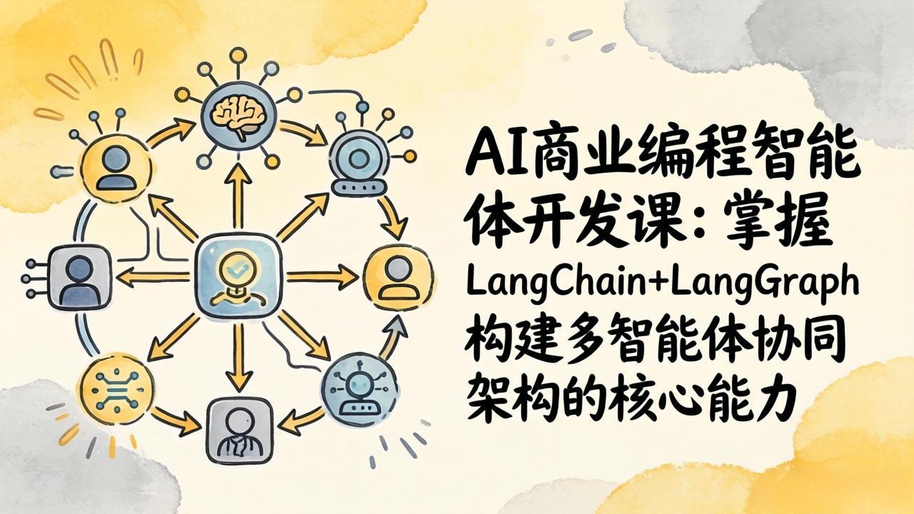 AI商业编程智能体开发课：掌握LangChain+LangGraph构建多智能体协同架构的核心能力-小艾网创