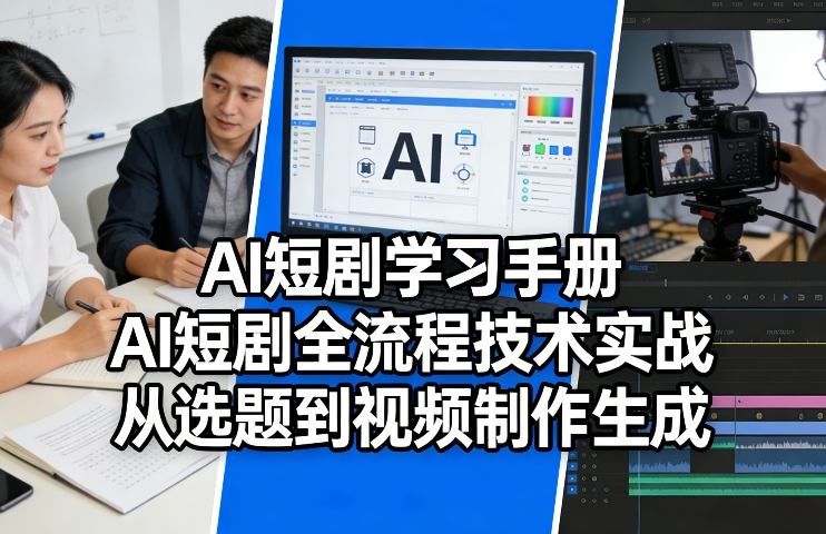 AI短剧学习手册，AI短剧全流程技术实战，从选题到视频制作生成-小艾网创