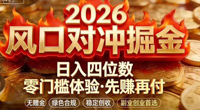 2026美金对冲套利，无赠金对冲策略保驾护航，低门槛易上手实操。单人单日收益2000+-小艾网创