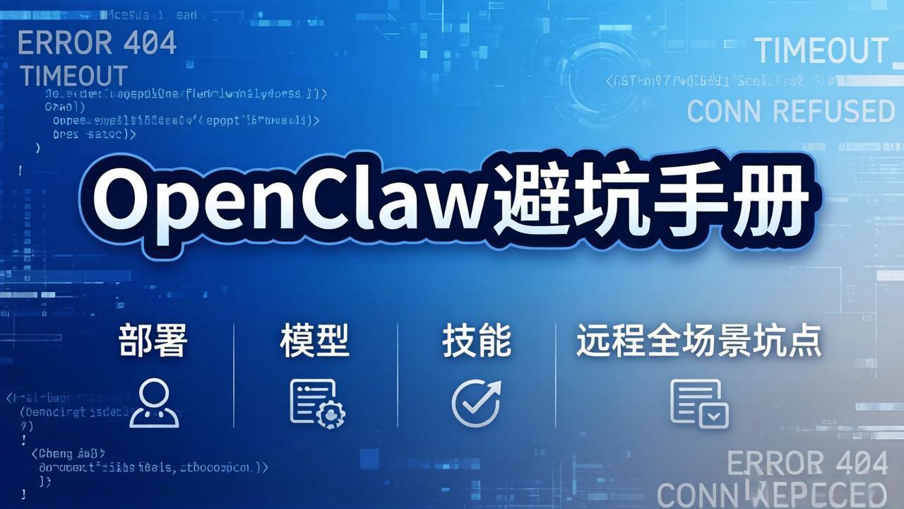 OpenClaw避坑手册:部署+模型+技能+远程全场景坑点,一次性给你说全,少走弯路-小艾网创