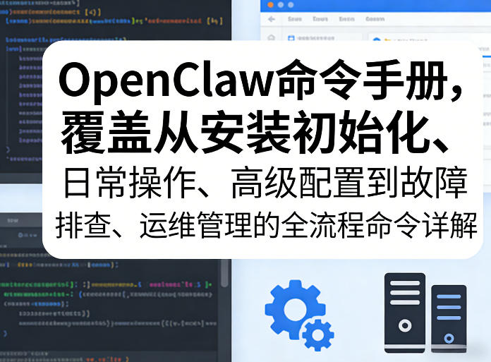 OpenClaw命令手册，覆盖从安装初始化、日常操作、高级配置到故障排查、运维管理的全流程命令详解-小艾网创