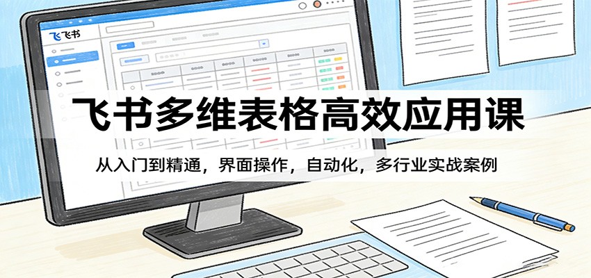 飞书多维表格高效应用课：从入门到精通，界面操作，自动化，多行业实战案例-小艾网创