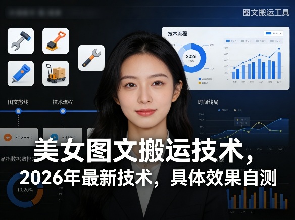 美女图文搬运技术，2026年最新技术，具体效果自测-小艾网创