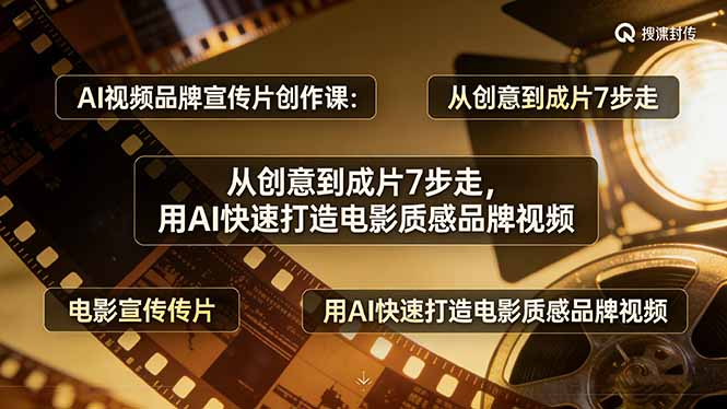 AI视频品牌宣传片创作课：从创意到成片7步走，用AI快速打造电影质感品牌视频-小艾网创