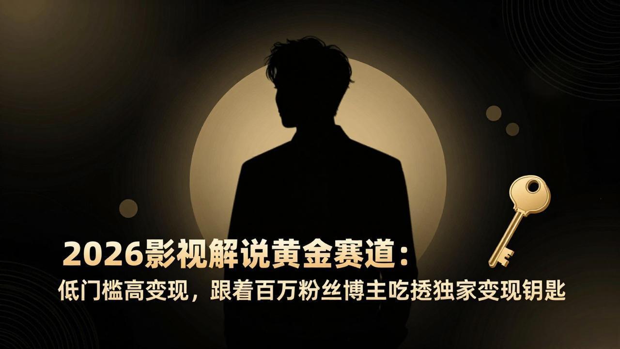 2026影视解说黄金赛道:低门槛高变现,跟着百万粉丝博主吃透独家变现钥匙-小艾网创